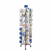 FixtureDisplays® 24-Pocket 5.5 Wide Pocket (Fits 5x7) Vertical Greeting  Card Display Spinning Greeting Holiday Card Rack Floor Stand Pocket Size:  5.8Wide X 8High, 24 Pockets. 11703-Wht 